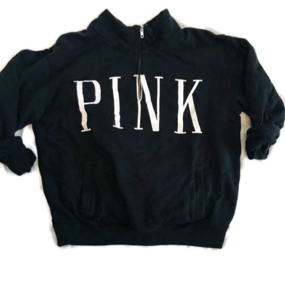 PINK Black 1/4 Pullover